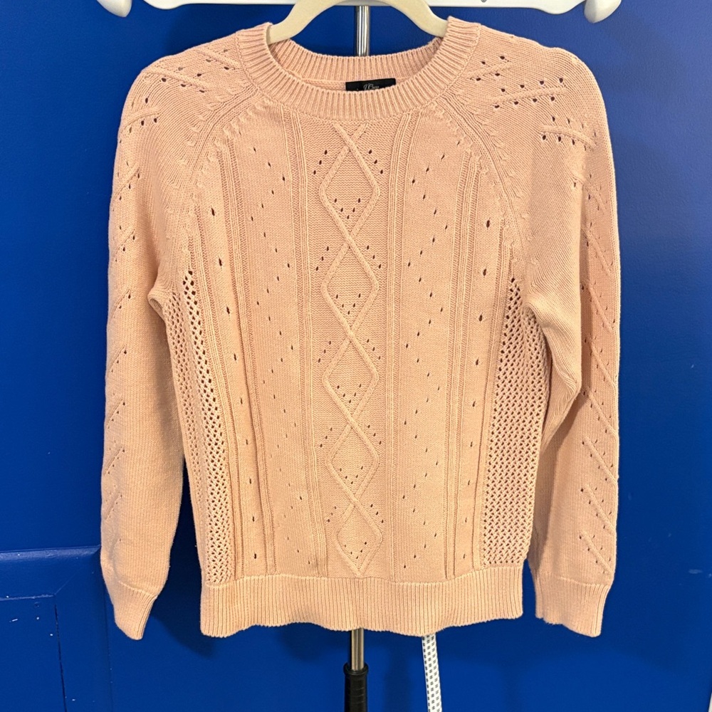 J. Crew Light Peach/Pink Crew Neck Sweater